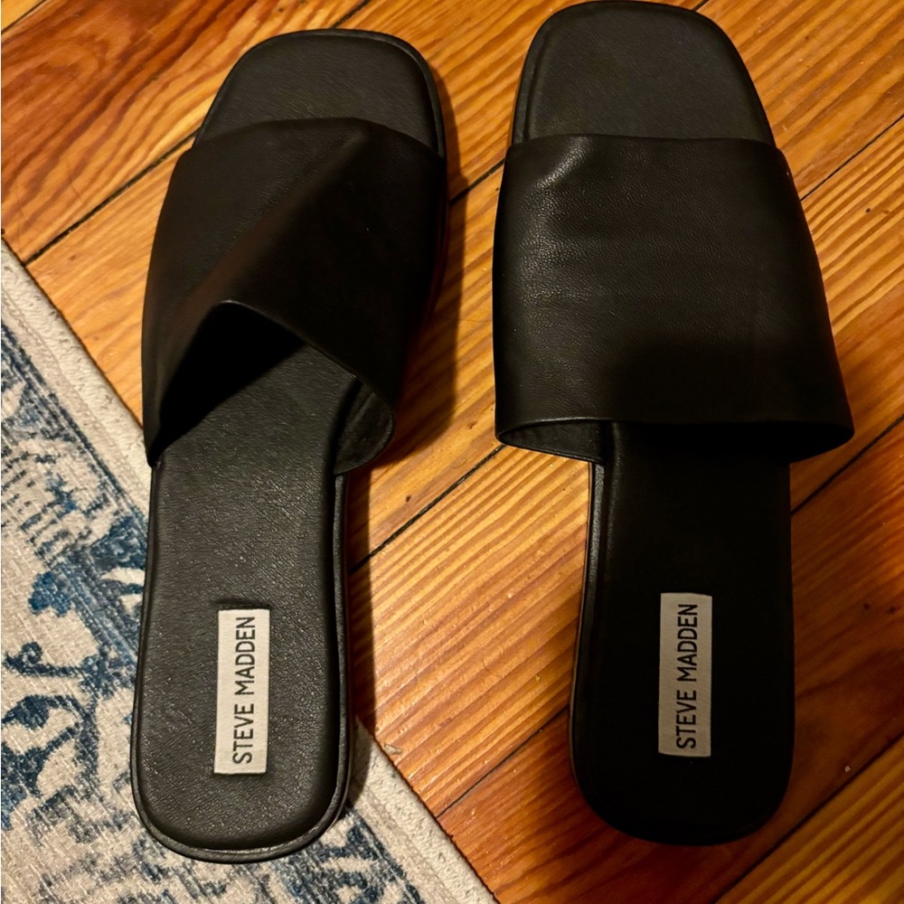 Steve Madden Black Women's Slide Sandals